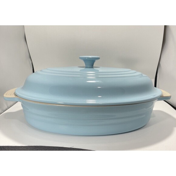 Brand New Le Creuset Casserole Classic 27cm 1.7L Oval Dish w Lid Sky Blue - Picture 8 of 8